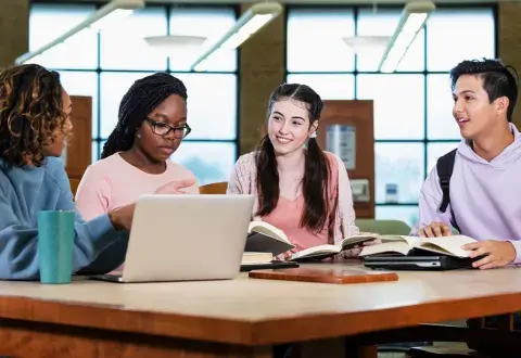 teens homework together