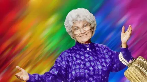Actress Estelle Getty as the character of Sophia from the Golden Girls