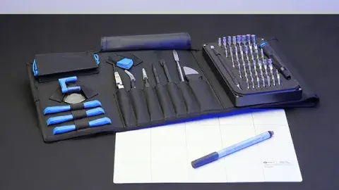 iFixit kit opened to display assortment of tools