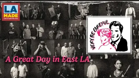 collage of small black and white photos of Chicano musicians