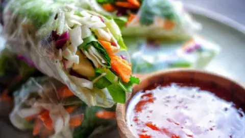 Spring rolls and dipping sauce