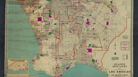 antique map of Los Angeles